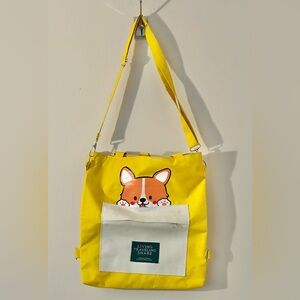 Cute yellow corgi dog shoulder bag